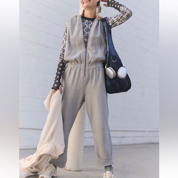 FP Movement by Free People Pants - Free People FP Movement Set Go Onesie Heather Grey